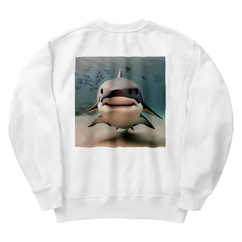 可愛いサメ Heavyweight Crew Neck Sweatshirt