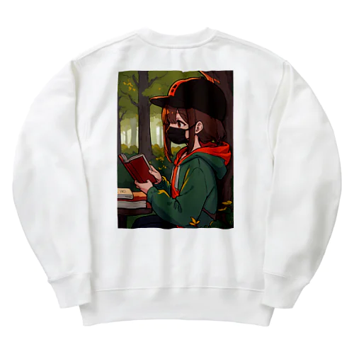 森の中の読書タイム Heavyweight Crew Neck Sweatshirt