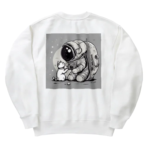 宇宙飛行士と猫 Heavyweight Crew Neck Sweatshirt