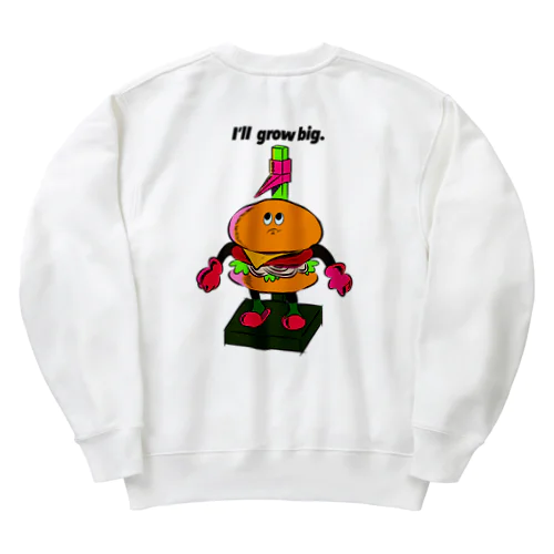 でっかくなりてえハンバーガー Heavyweight Crew Neck Sweatshirt