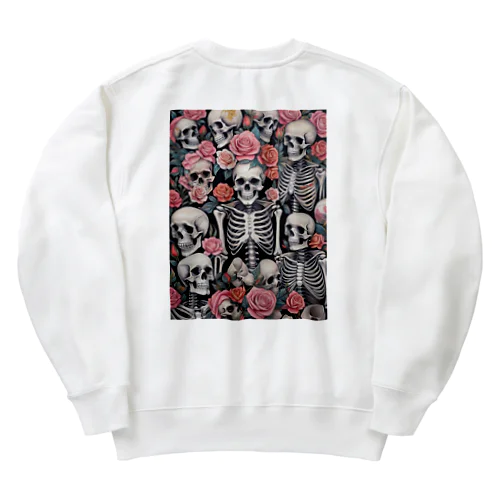 薔薇とドクロ Heavyweight Crew Neck Sweatshirt