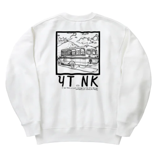 ゆたねこ　ボンネットバス Heavyweight Crew Neck Sweatshirt