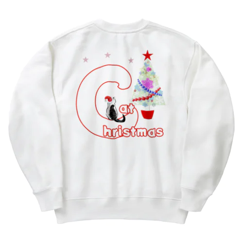 Cat Christmas Heavyweight Crew Neck Sweatshirt