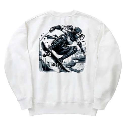 スケートボーダーくノ一 Heavyweight Crew Neck Sweatshirt