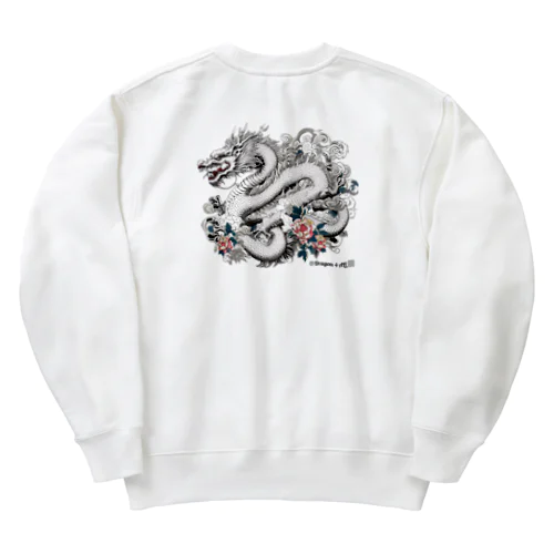 龍神・龍（ウエア）：裏プリ白龍１「Dragon 4 ALL」 Heavyweight Crew Neck Sweatshirt