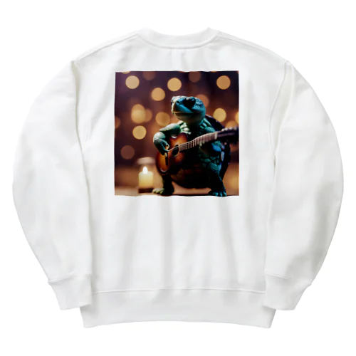 ギター好きな亀たん Heavyweight Crew Neck Sweatshirt