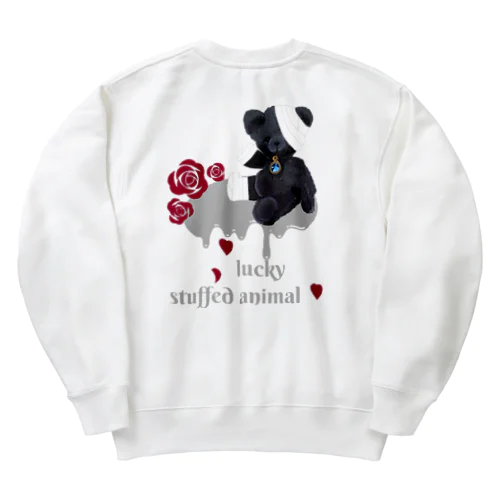 lucky stuffed animal くま&赤薔薇 Heavyweight Crew Neck Sweatshirt