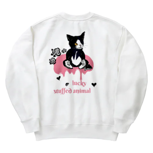 lucky stuffed animal 猫&黒薔薇 Heavyweight Crew Neck Sweatshirt