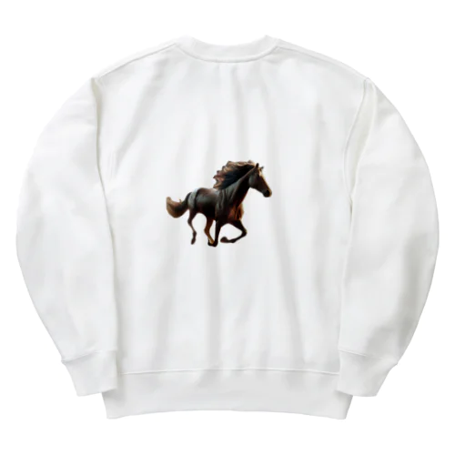 あなたの愛馬！力強く走る馬 Heavyweight Crew Neck Sweatshirt