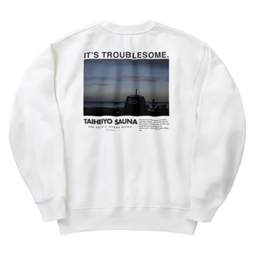 IT'S TROUBLESOME（白） Heavyweight Crew Neck Sweatshirt