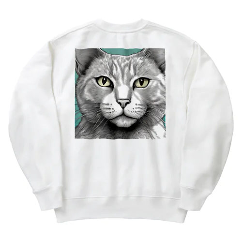 ドアップ猫 Heavyweight Crew Neck Sweatshirt