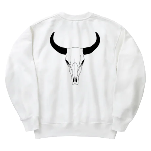 バックプリント:牛の頭蓋骨 Heavyweight Crew Neck Sweatshirt