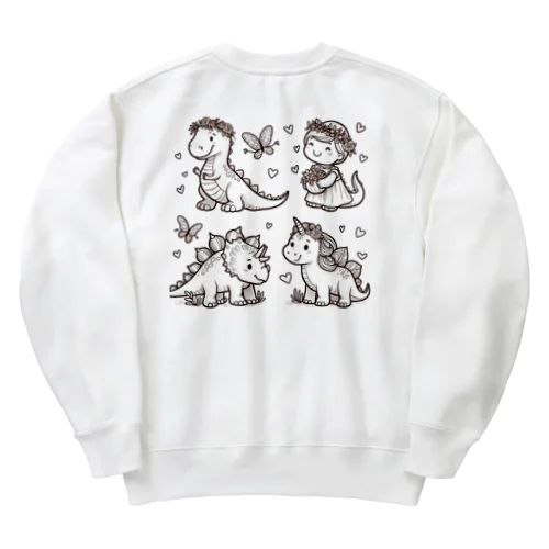 仲良し恐竜 Heavyweight Crew Neck Sweatshirt