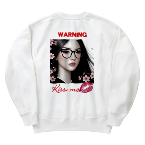 Warning KISS ME Heavyweight Crew Neck Sweatshirt