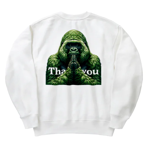 thank you緑ゴリラ Heavyweight Crew Neck Sweatshirt