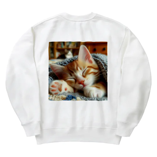 お昼寝にゃんこNo.5 Heavyweight Crew Neck Sweatshirt