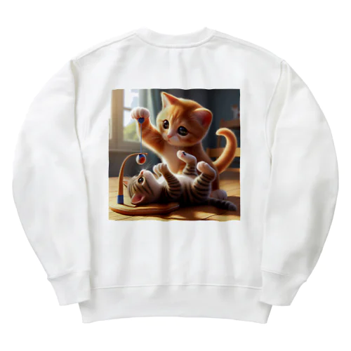 遊ぶにゃんこNo.6 Heavyweight Crew Neck Sweatshirt