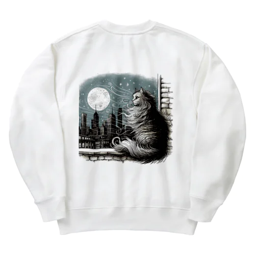 窓際のねこ Heavyweight Crew Neck Sweatshirt