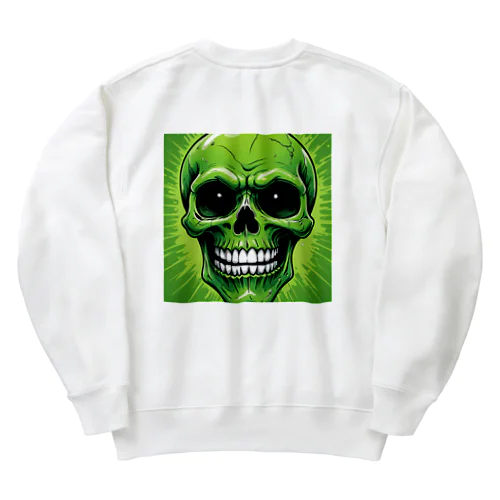 恐怖の緑髑髏グッズ Heavyweight Crew Neck Sweatshirt