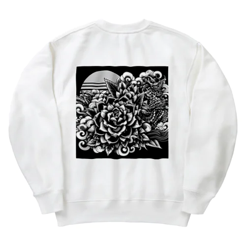 和華日　黒 Heavyweight Crew Neck Sweatshirt