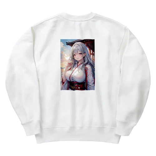 綺麗な巫女 Heavyweight Crew Neck Sweatshirt