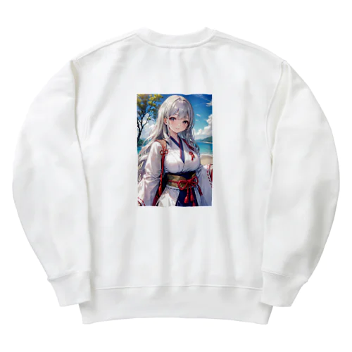 母性溢れる巫女 Heavyweight Crew Neck Sweatshirt