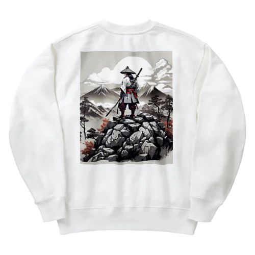 戦いに挑む前のサムライ Heavyweight Crew Neck Sweatshirt