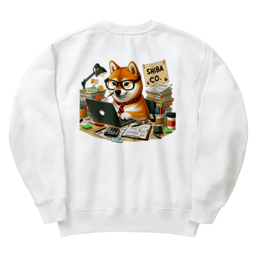 シバらくは忙しい柴犬 Heavyweight Crew Neck Sweatshirt