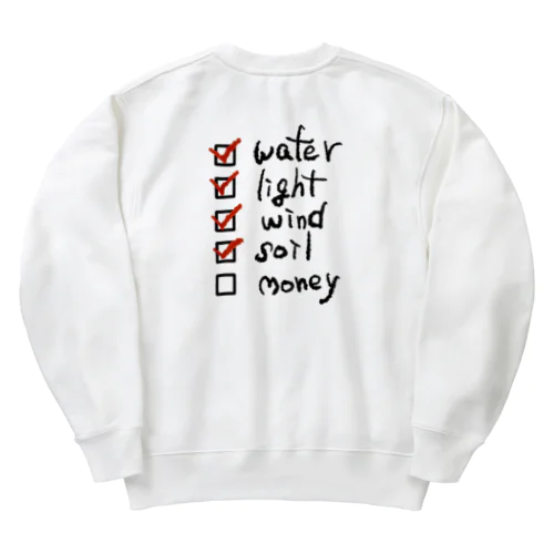 no money  Heavyweight Crew Neck Sweatshirt