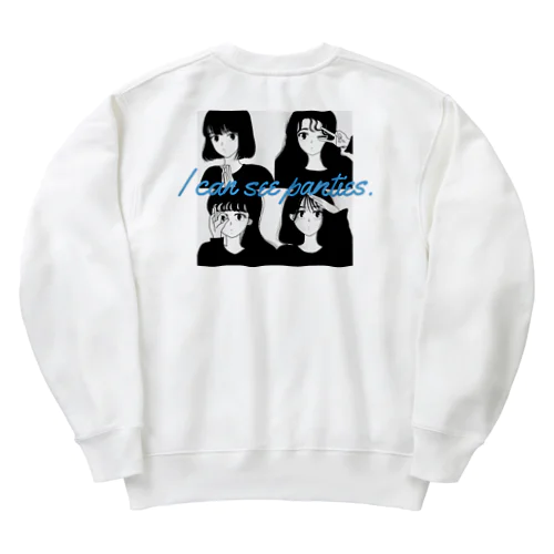 イケてるジェスチャーをする彼女たち(バックプリント) Heavyweight Crew Neck Sweatshirt