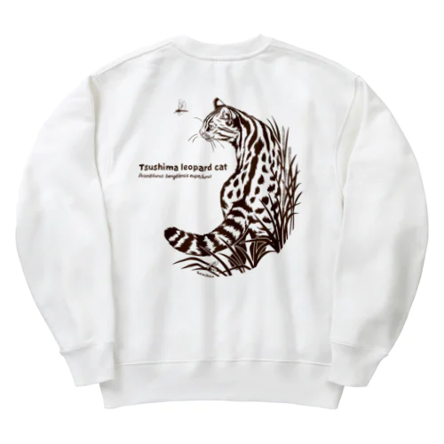 【ふりむき】＊ツシマヤマネコ Heavyweight Crew Neck Sweatshirt