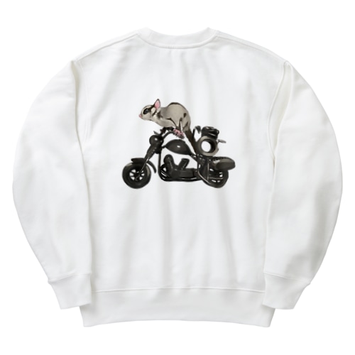 モモンガ(バイクとカエル) Heavyweight Crew Neck Sweatshirt