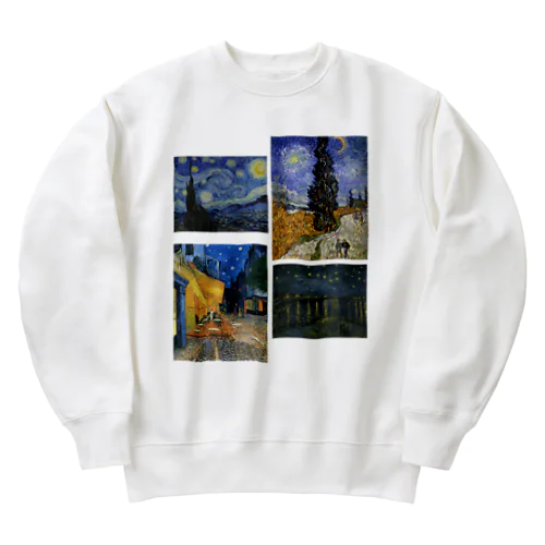 ゴッホと夜空。 Heavyweight Crew Neck Sweatshirt