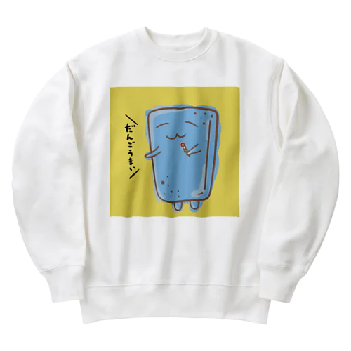 ぬりかべスライムー名過家 Heavyweight Crew Neck Sweatshirt