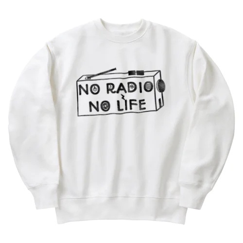 NO RADIO NO LIFE(ブラック) Heavyweight Crew Neck Sweatshirt