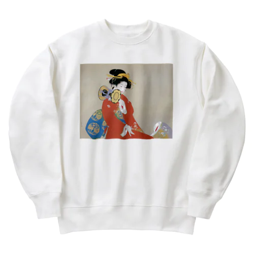 Ukiyoe  浮世絵　上村松園・鼓の音 Heavyweight Crew Neck Sweatshirt