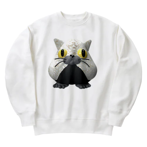 猫おにぎり🐱🍙（猫味） Heavyweight Crew Neck Sweatshirt