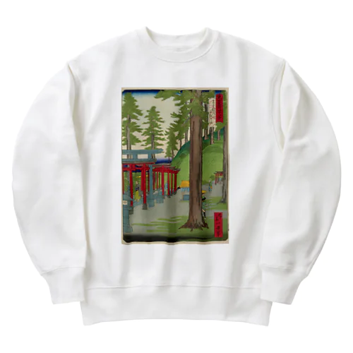 東京名所四十八景　王子稲荷内白狐乃社 Heavyweight Crew Neck Sweatshirt