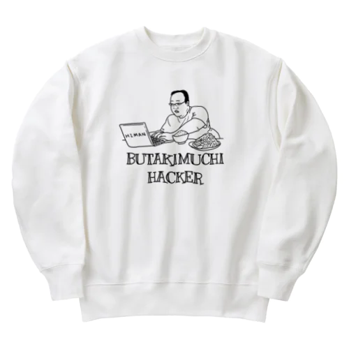 豚キムチハッカー Heavyweight Crew Neck Sweatshirt