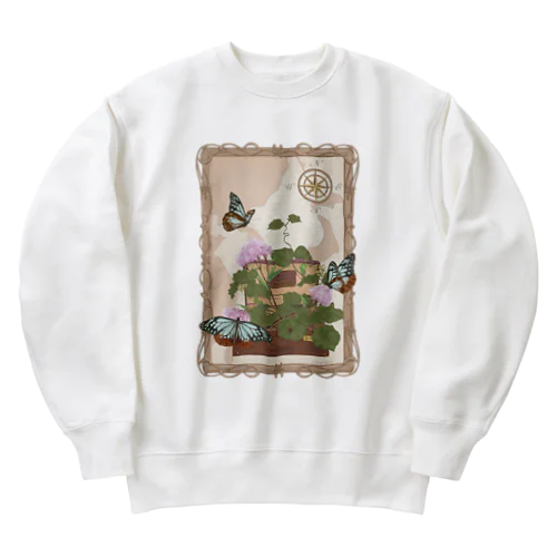 Traveling butterfly Heavyweight Crew Neck Sweatshirt