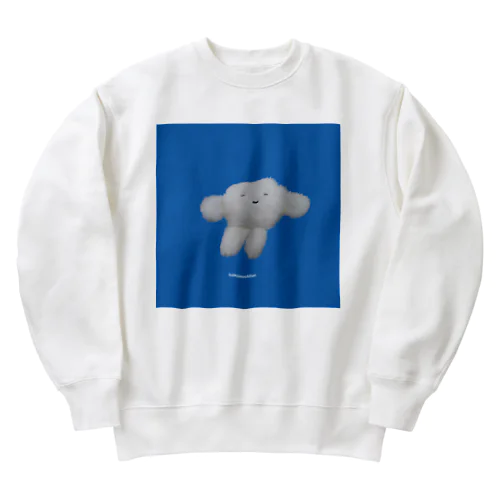 かきもちくんと青色 Heavyweight Crew Neck Sweatshirt