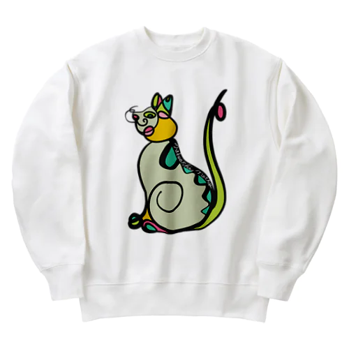 誇り高い猫。 Heavyweight Crew Neck Sweatshirt