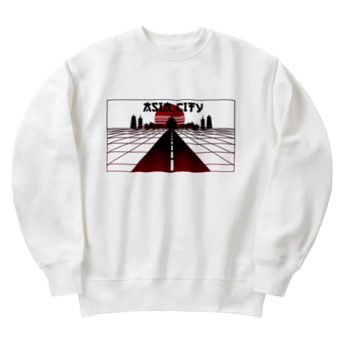  vaporwave asiacity  Heavyweight Crew Neck Sweatshirt