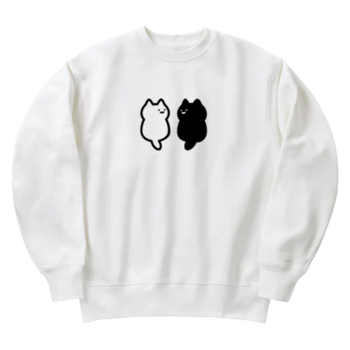 正面のわからないねこ Heavyweight Crew Neck Sweatshirt