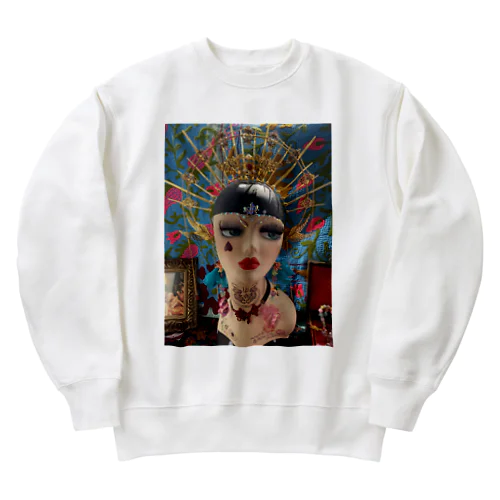 カルトベビーの後光マネキンちゃん 原宿 個性 Heavyweight Crew Neck Sweatshirt