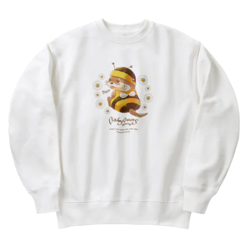 Baby Otters Honey（文字茶色） Heavyweight Crew Neck Sweatshirt