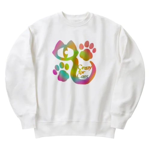 シュール猫（カラフル） Heavyweight Crew Neck Sweatshirt