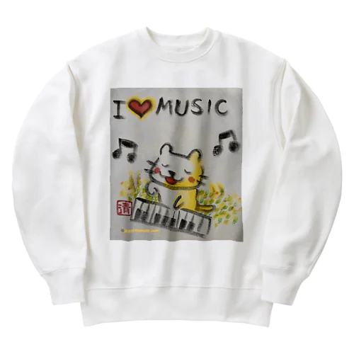 ピアノねこちゃん piano kitty Heavyweight Crew Neck Sweatshirt