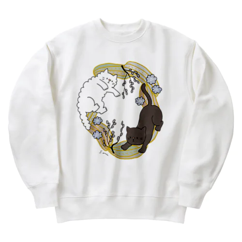 白モフと黒スベ Heavyweight Crew Neck Sweatshirt