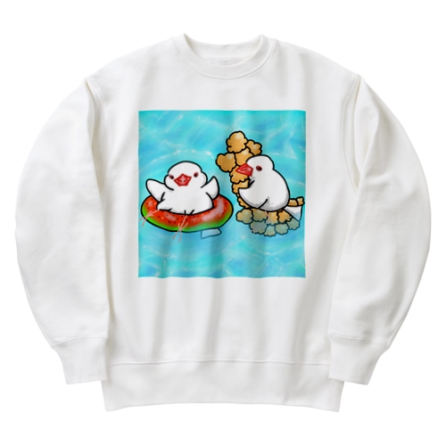 ぷかぷか水遊び文鳥ず Heavyweight Crew Neck Sweatshirt